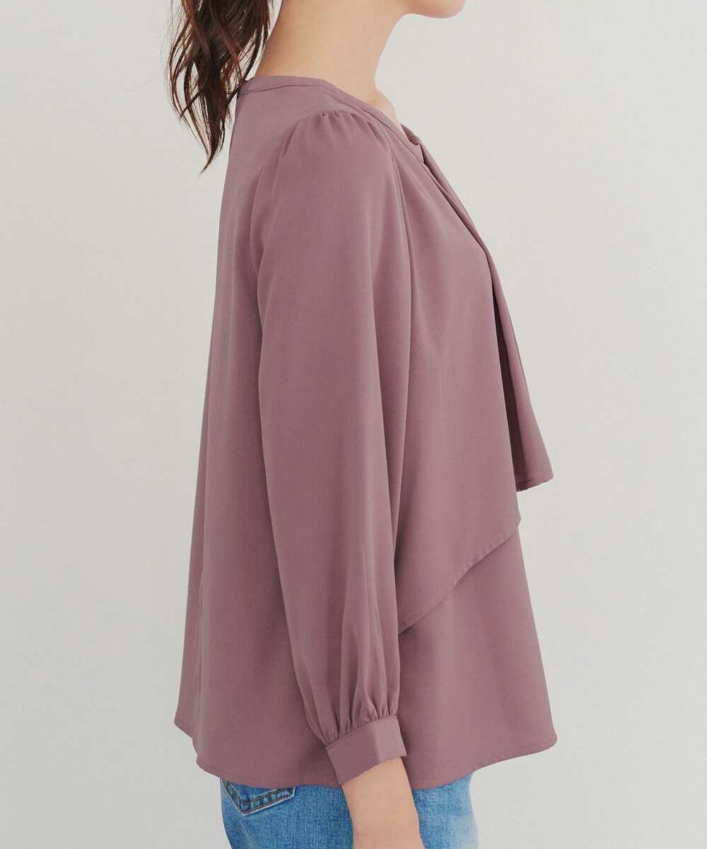 Tiaclasse 【洗える】アシンメトリードレープブラウス 