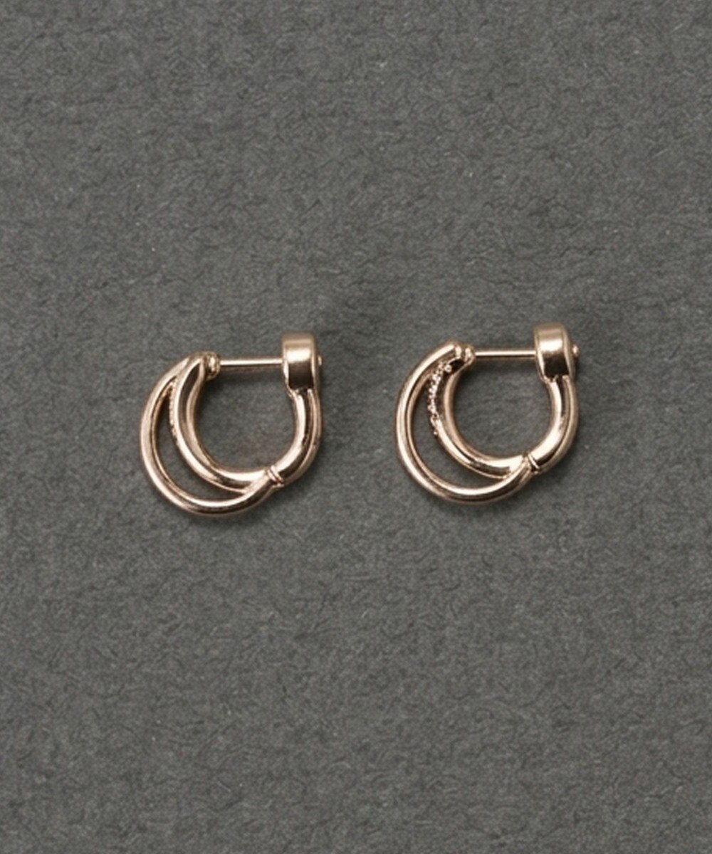 Phoebe 〈金属アレルギー対応〉ポイントビジューワンタッチピアス　シャンパンゴールド/ニッケルフリー 