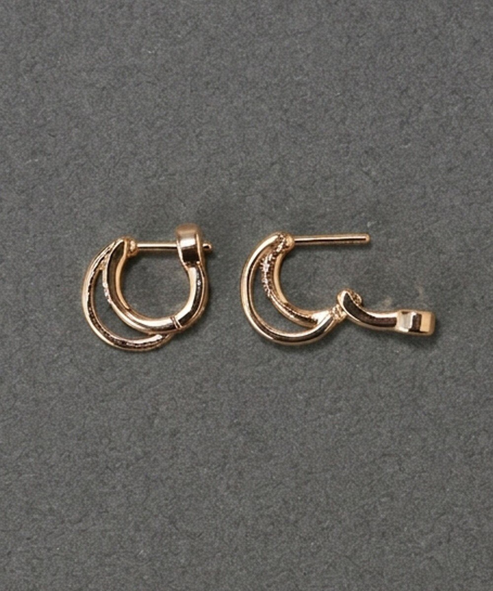 Phoebe 〈金属アレルギー対応〉ポイントビジューワンタッチピアス　シャンパンゴールド/ニッケルフリー 