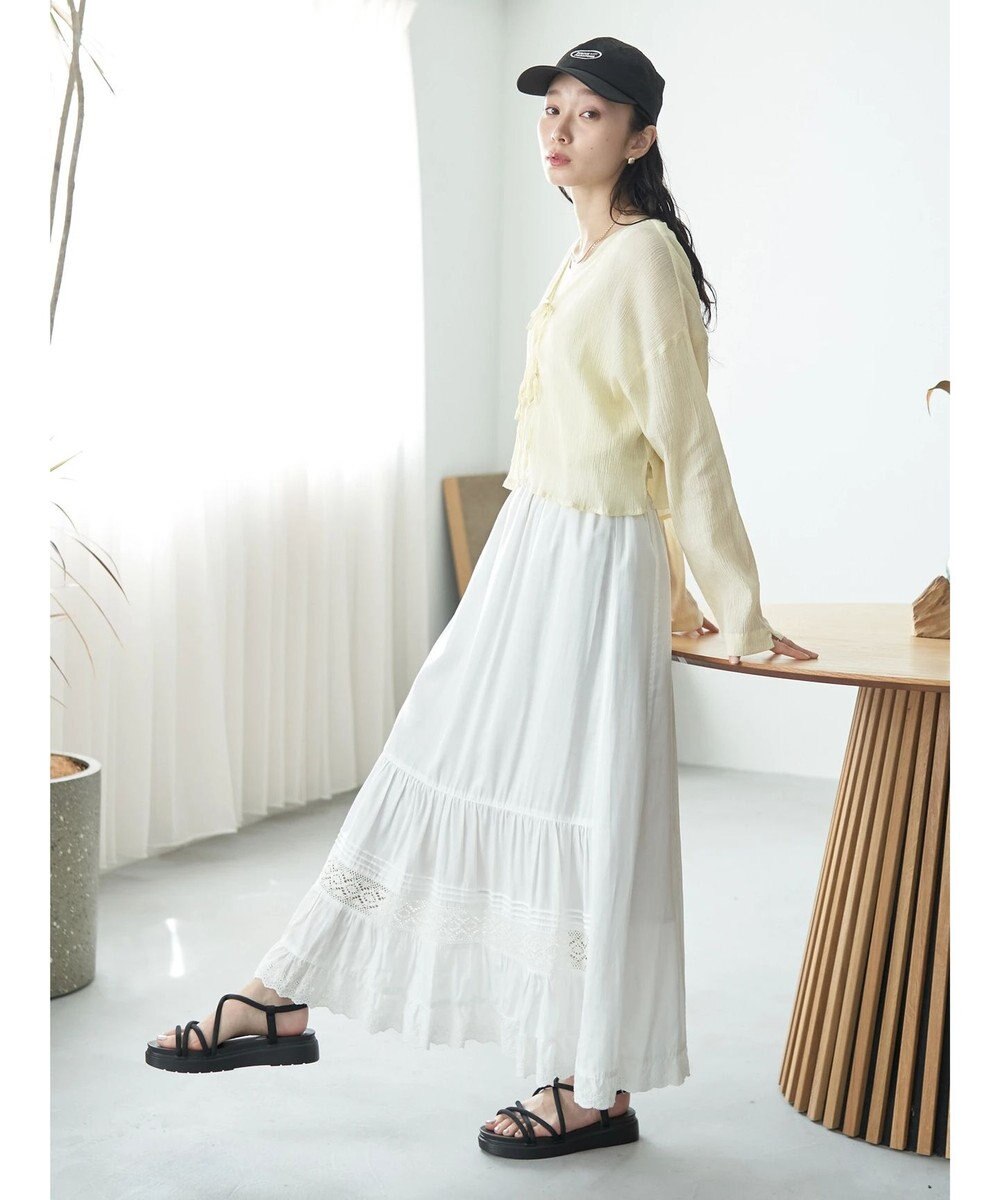 earth music&ecology ＳＥＴ２点クレープリボンブラウス＋インナー 