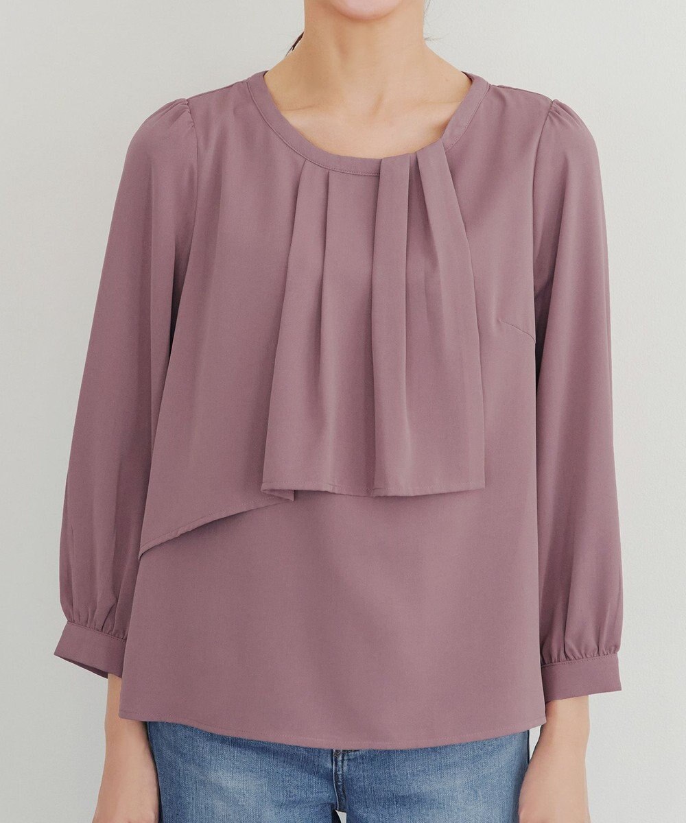 Tiaclasse 【洗える】アシンメトリードレープブラウス 