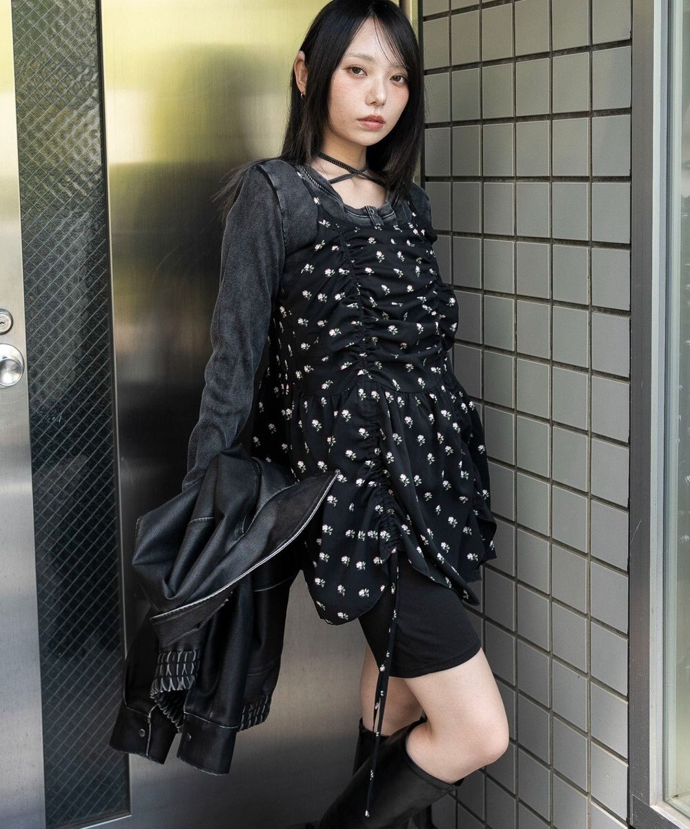 WEGO ドロストデザインキャミワンピース 