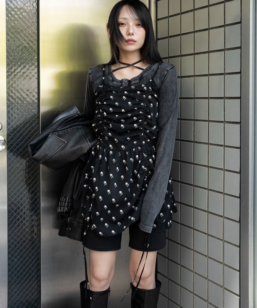 WEGO ドロストデザインキャミワンピース 