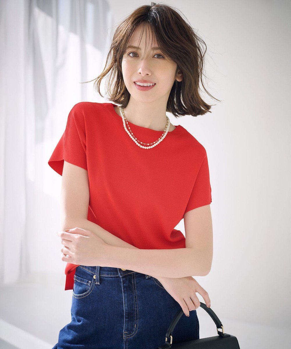 ANY SIS 【接触冷感・UVカット・洗える】ビューティクール フレンチ ニットＴ 