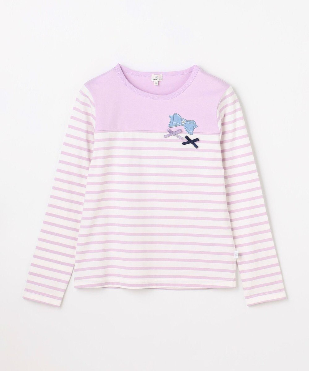 組曲 KIDS 【150-160㎝】リボンボーダー Tシャツ 