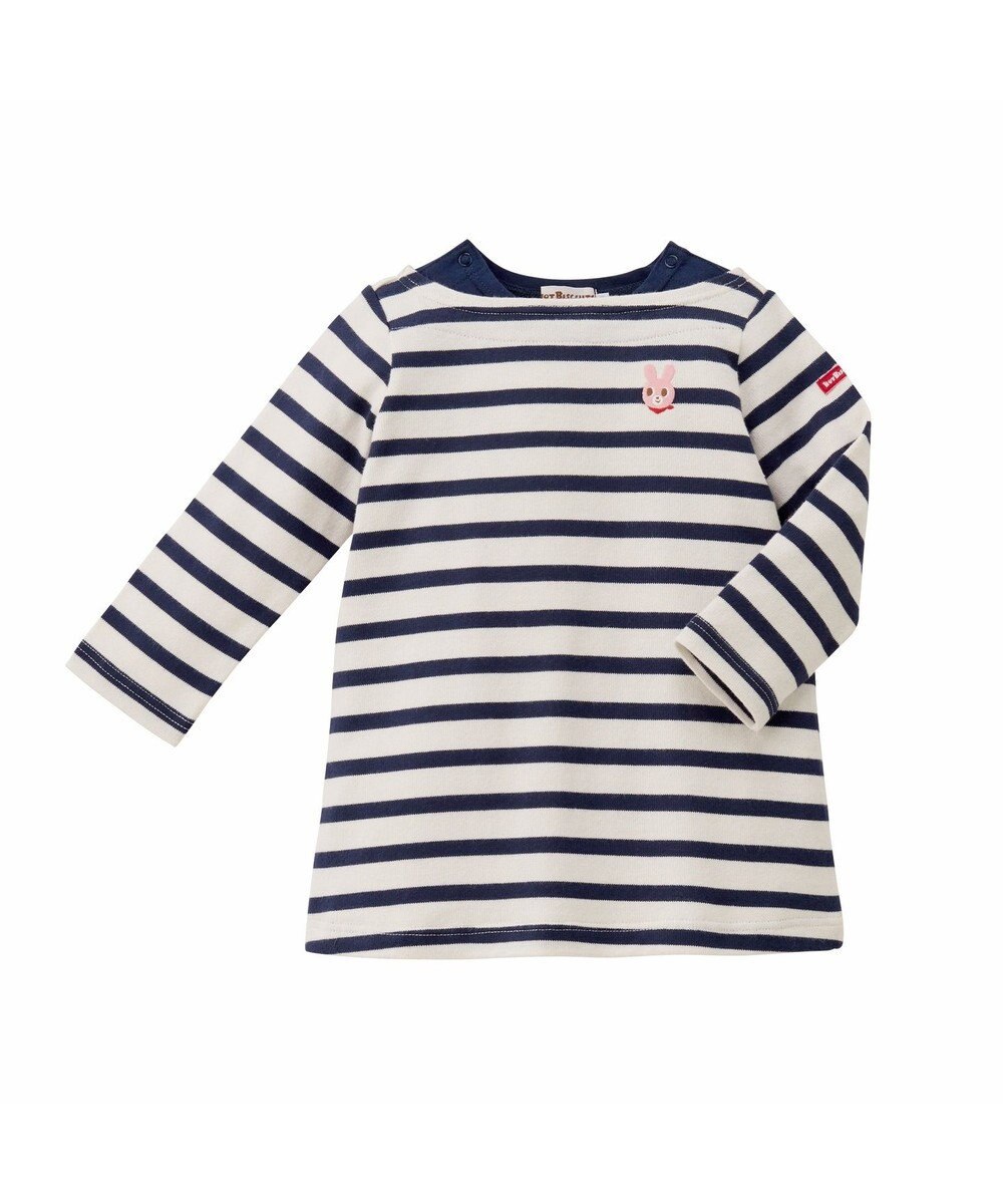 MIKI HOUSE HOT BISCUITS 【80-120cm】ボーダーワンピース 