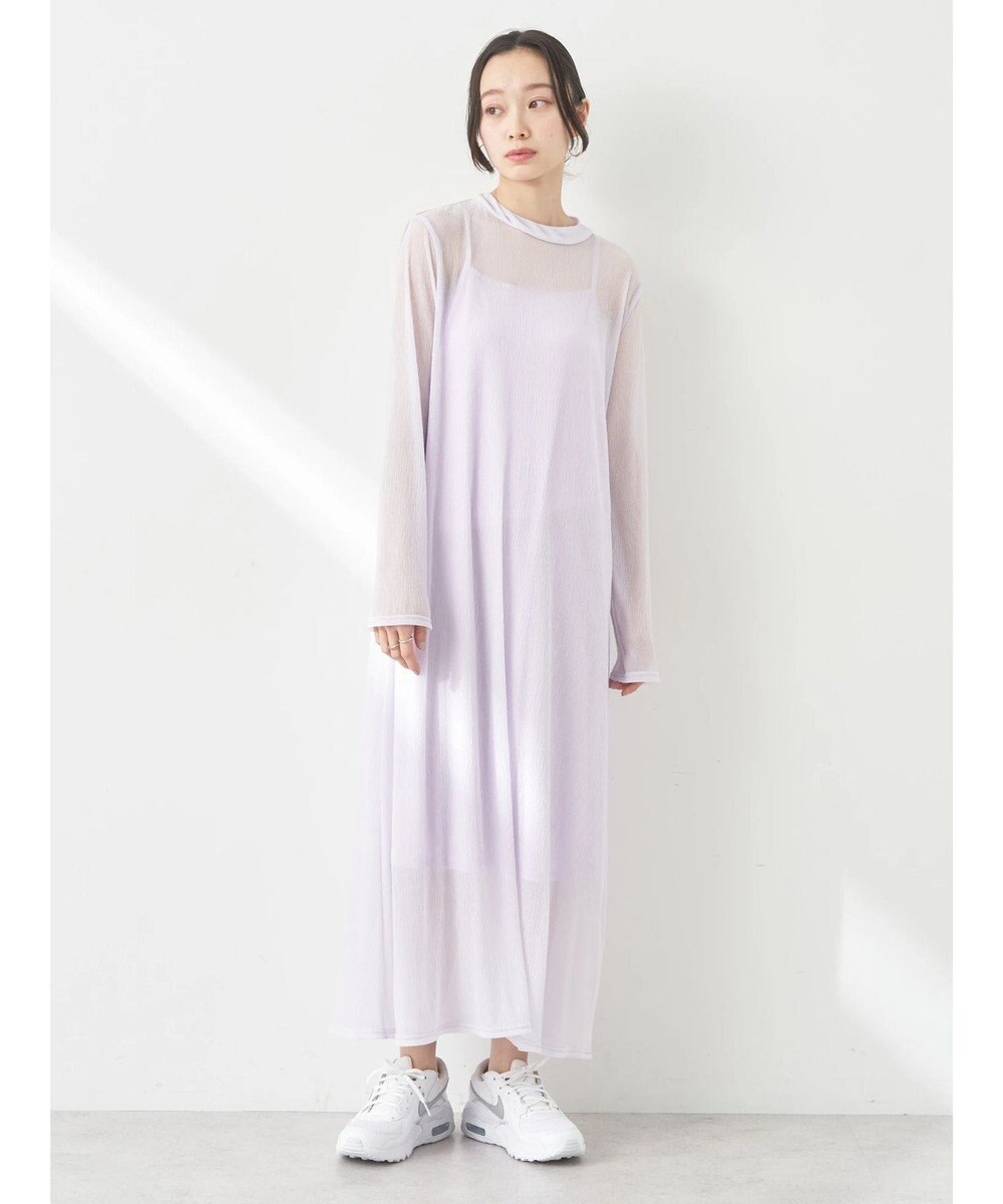 earth music&ecology ＳＥＴ２点シアーワンピース＋ペチワンピース 