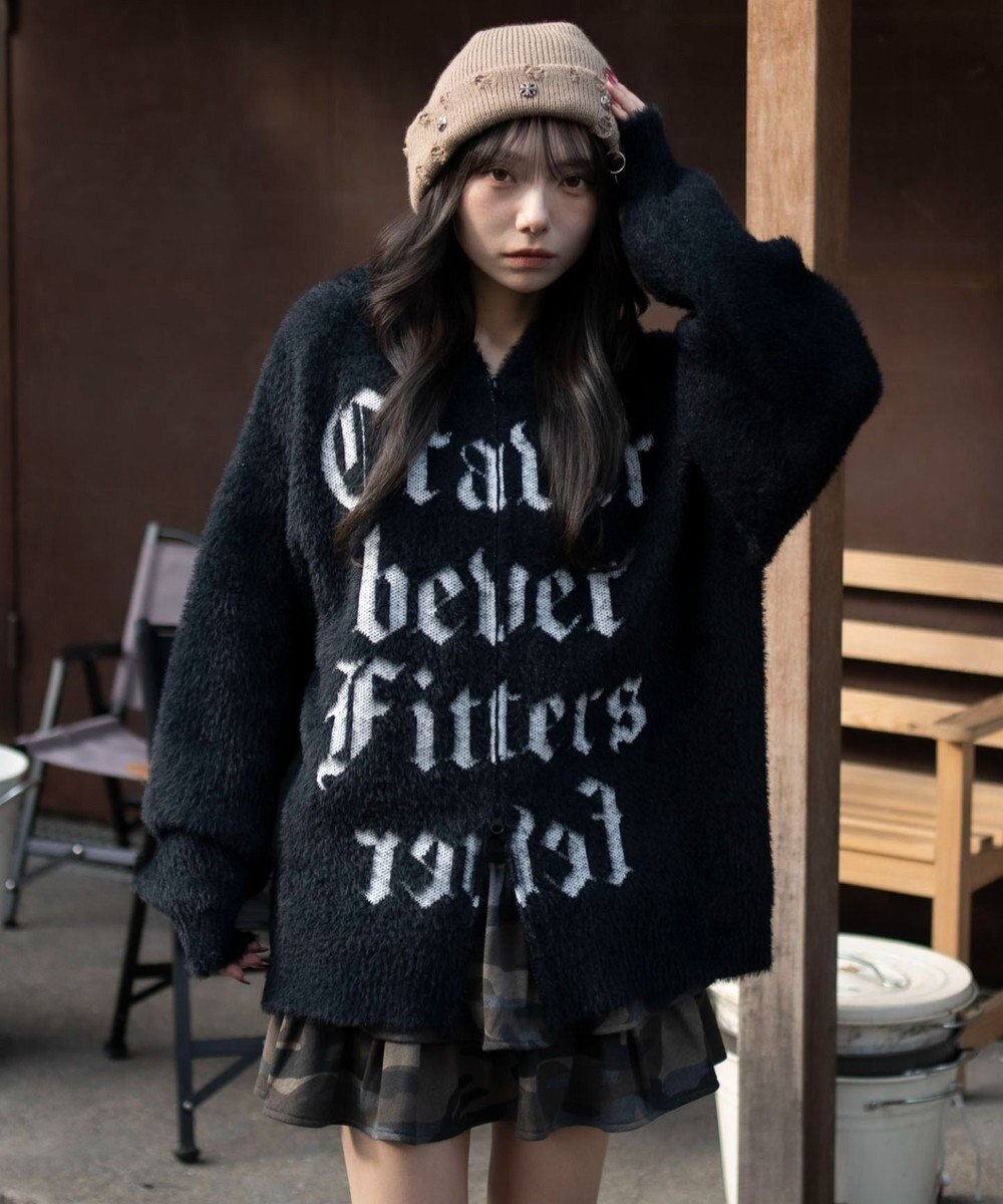 WEGO シャギーグラフィックZIPパーカー 