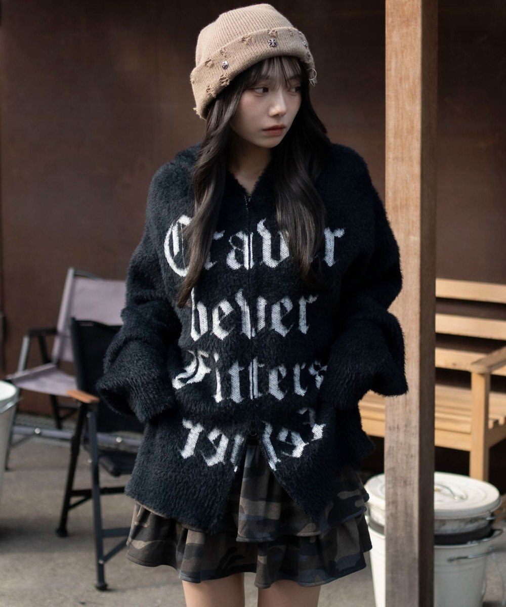 WEGO シャギーグラフィックZIPパーカー 