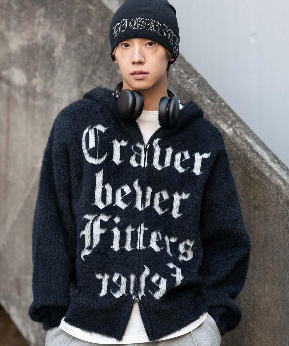 WEGO シャギーグラフィックZIPパーカー 