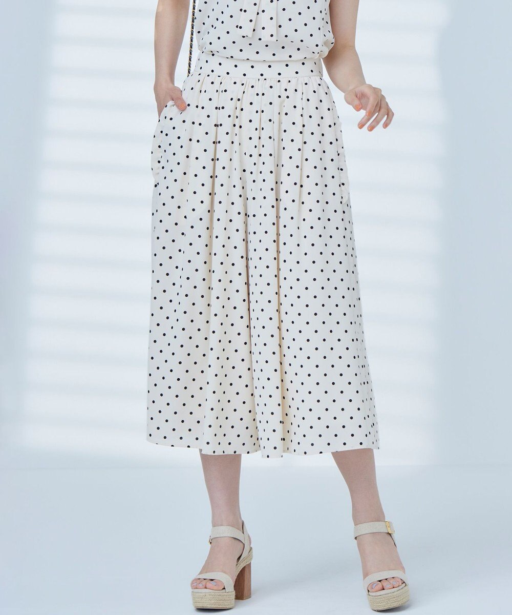 組曲 L 【WEB限定】ドットプリントデシン フリルパンツ 