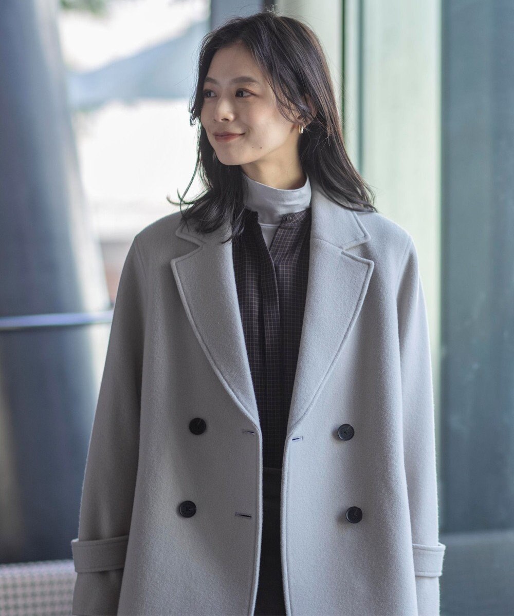 J.PRESS LADIES L Jackal 140sソフトメルトン Pコート 