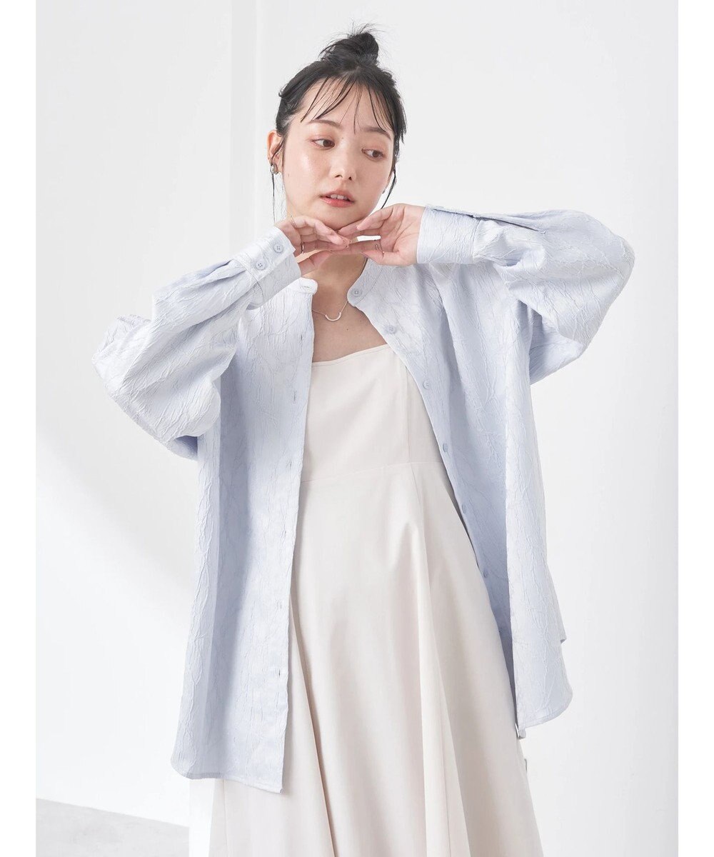 earth music&ecology フラワージャガードシャツ 