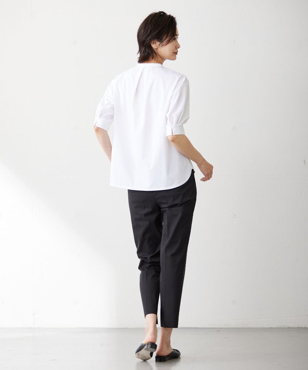 J.PRESS LADIES L 【吸水速乾】プレーティングジャージー バンドカラー カットソー 