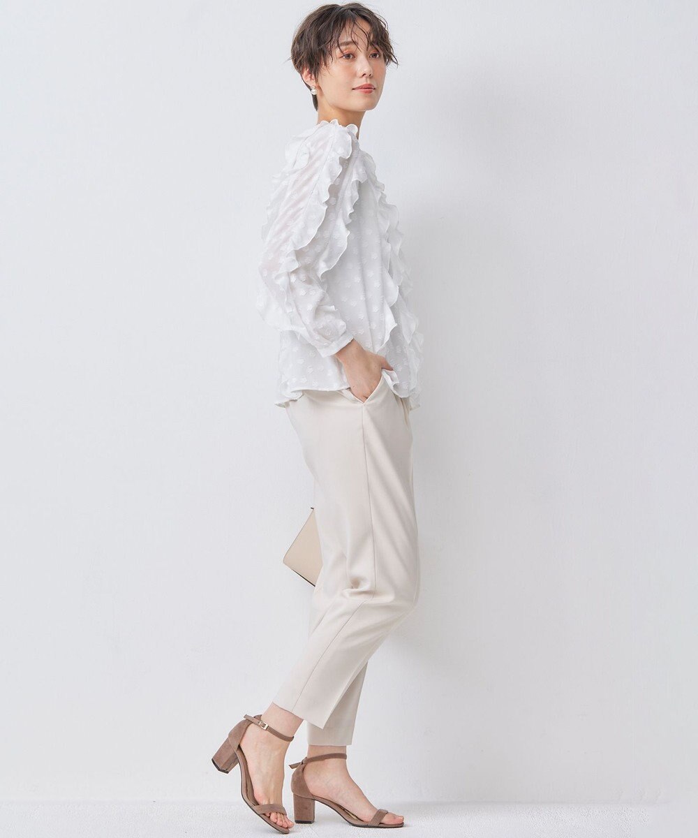 組曲 L フラワーポイントシフォン ブラウス 