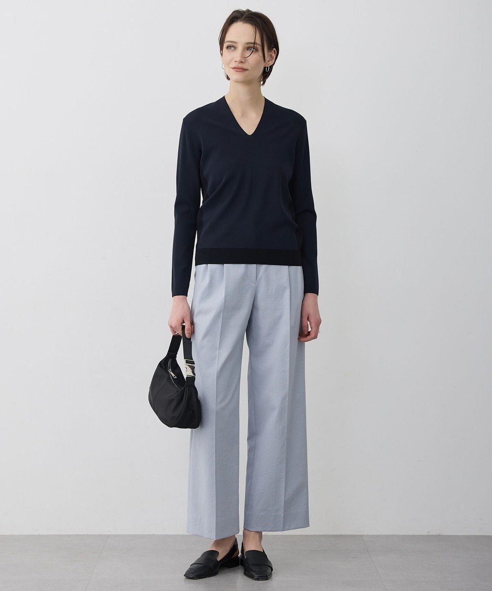 ICB L シンセティックフルニードル Vネックニット 