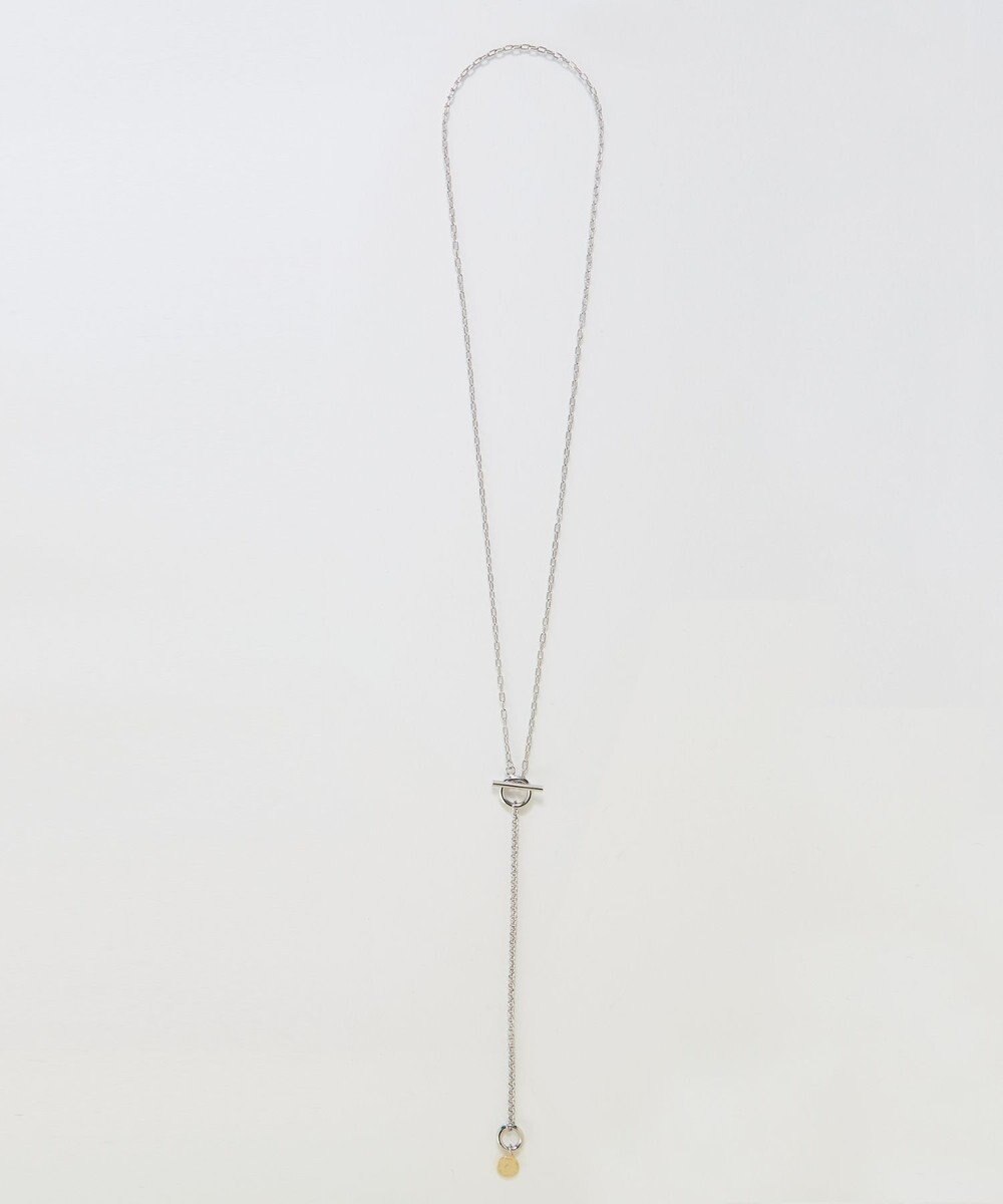 Phoebe 【金属アレルギー対応】ミニマルチェーンロングコインネックレス　シルバー　ニッケルフリー 