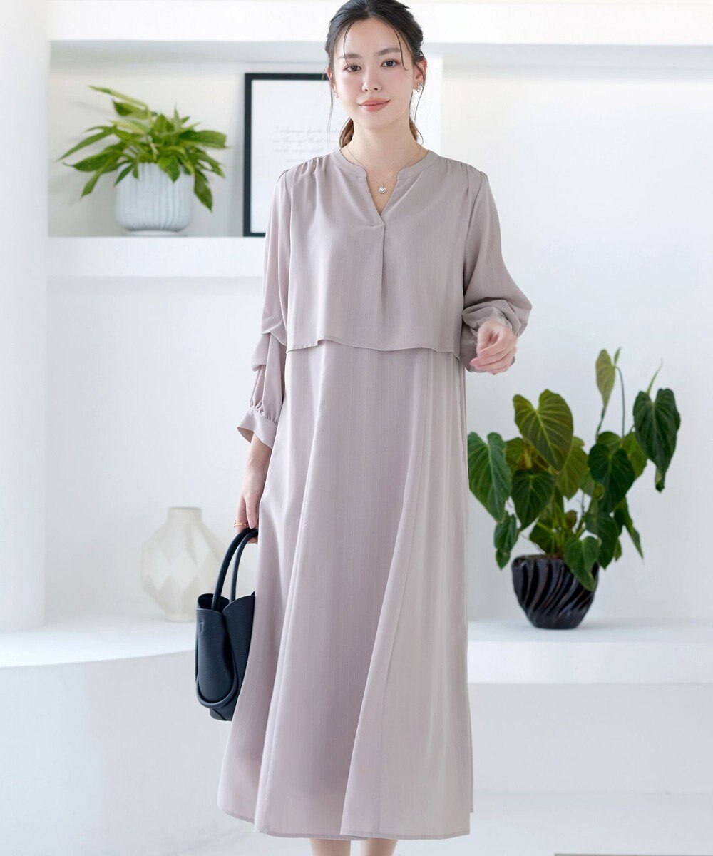 Tiaclasse つまみタック袖ワンピース 