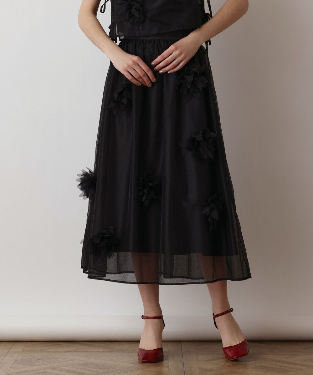 GRACE CONTINENTAL メッシュフラワースカート 