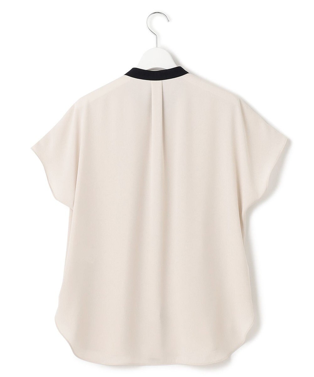 23区 【洗える】バックサテンアムンゼン パールボタン ブラウス 