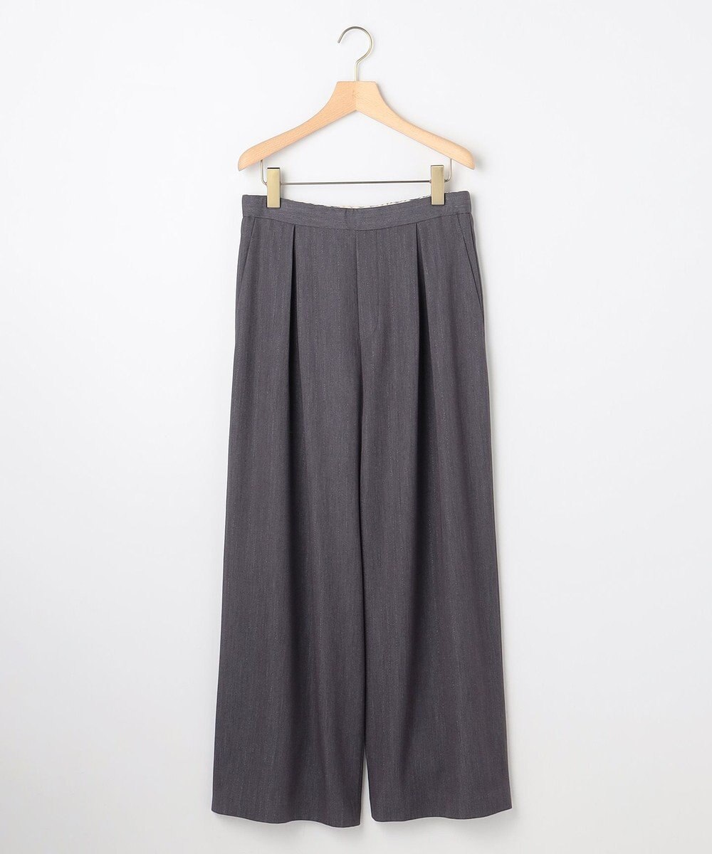 組曲 L 【加藤ローサさん着用】ラメストライプ ワイドパンツ 