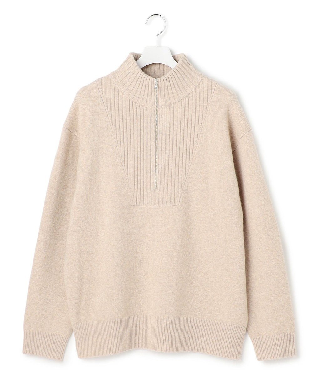 J.PRESS YORK STREET 【UNISEX】:ウールカシミヤ ハーフジップニット 