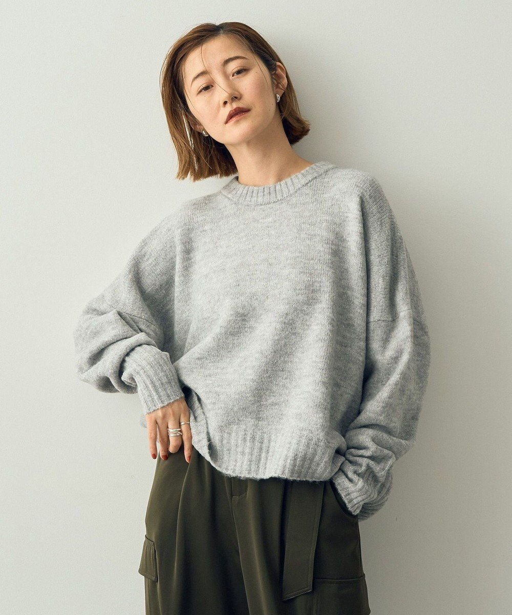 YECCA VECCA クルーネックソフトニット Gray Mixture