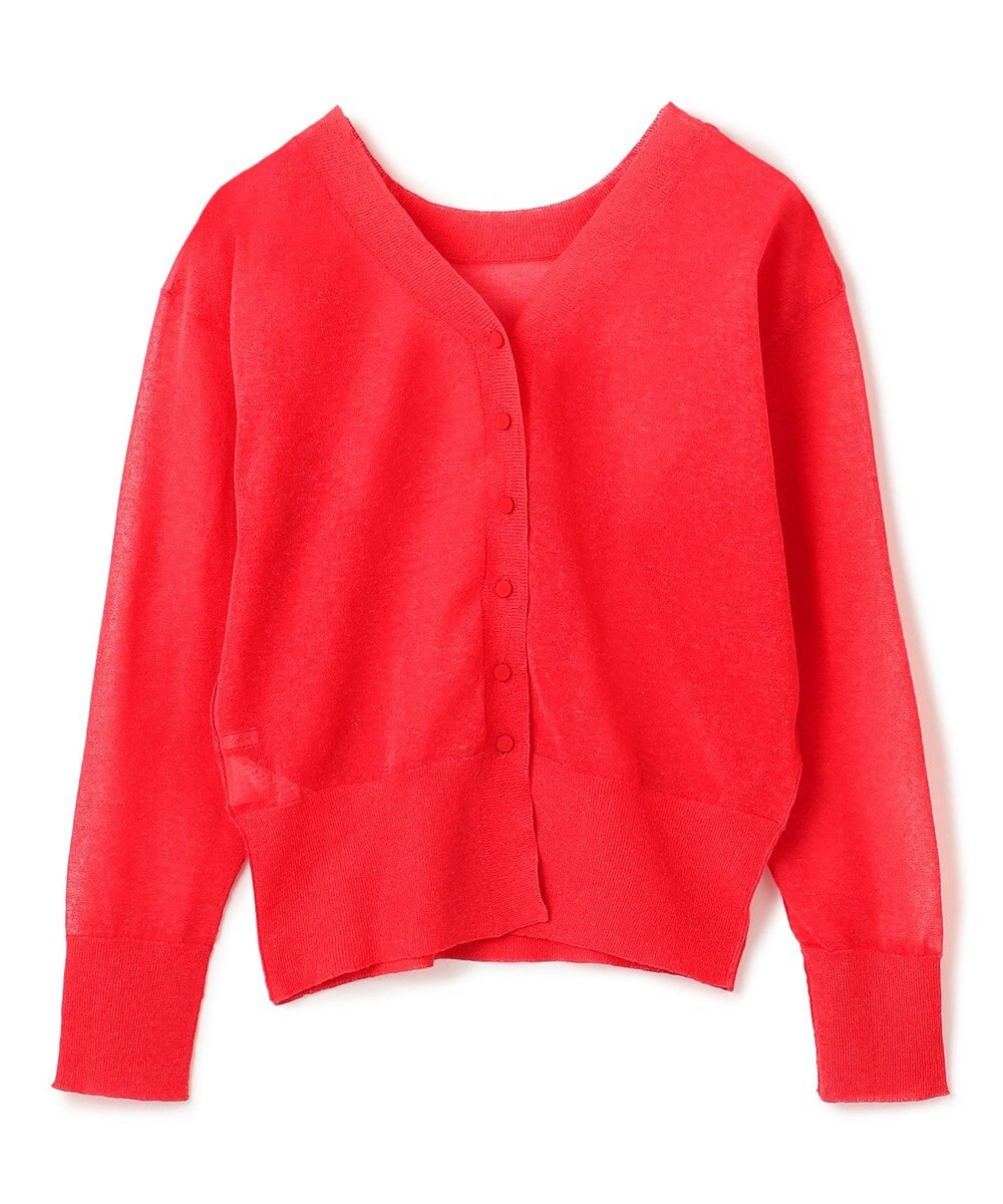 BEIGE， 【洗える・Oggi 7月号掲載】LUPINUS / 前後2WAYシアーニットカーディガン 