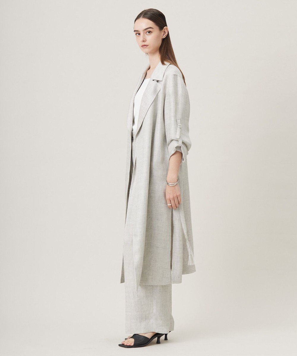 ICB 【日本製】トリアセリネンシャイニーツイル ロングジャケット 