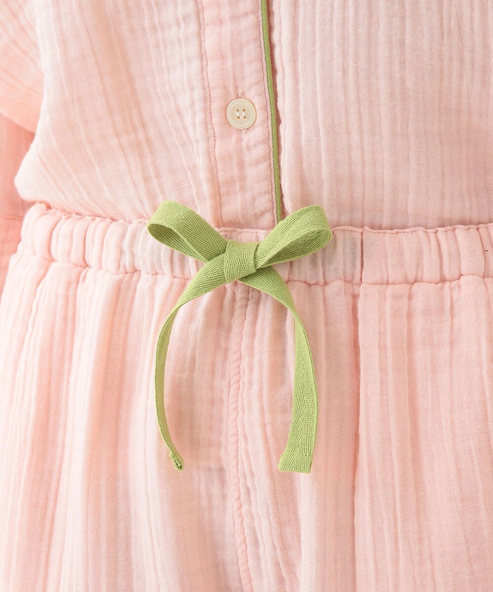 UCHINO クレープガーゼ ノーカラーレディスパジャマ 