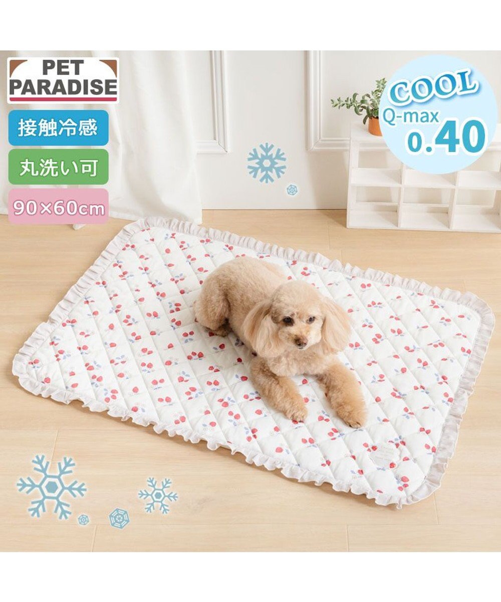 PET PARADISE ペットパラダイス クールマット 《苺花柄》 Ｍ 