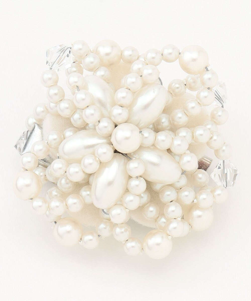 ANY SIS パール調フラワー ブローチ 