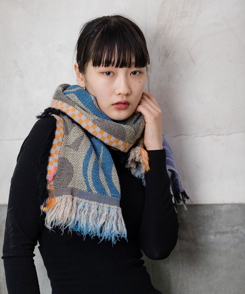 POLS 【ウール混】Breeze モヒカンウールストール 