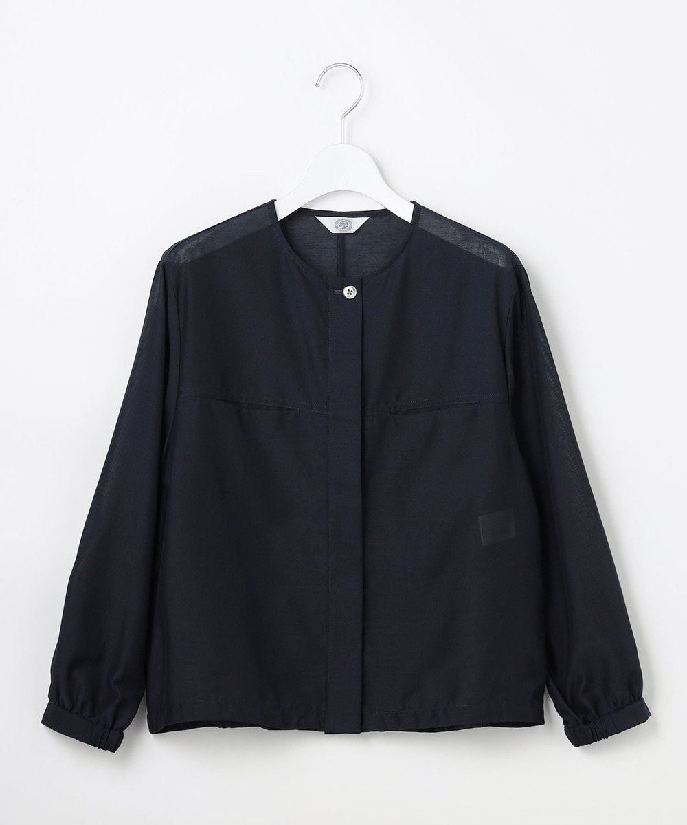 J.PRESS LADIES L 【季節の変わり目に】リネンシアースラブ ノーカラー ブルゾン 