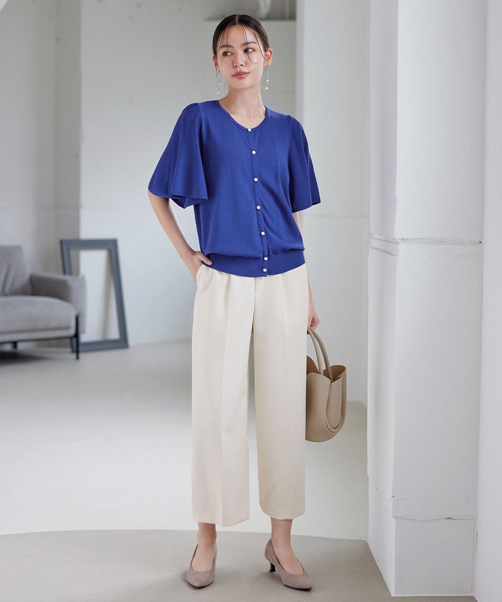 Tiaclasse L 【新色追加・洗える】センタープレスワイドパンツ 