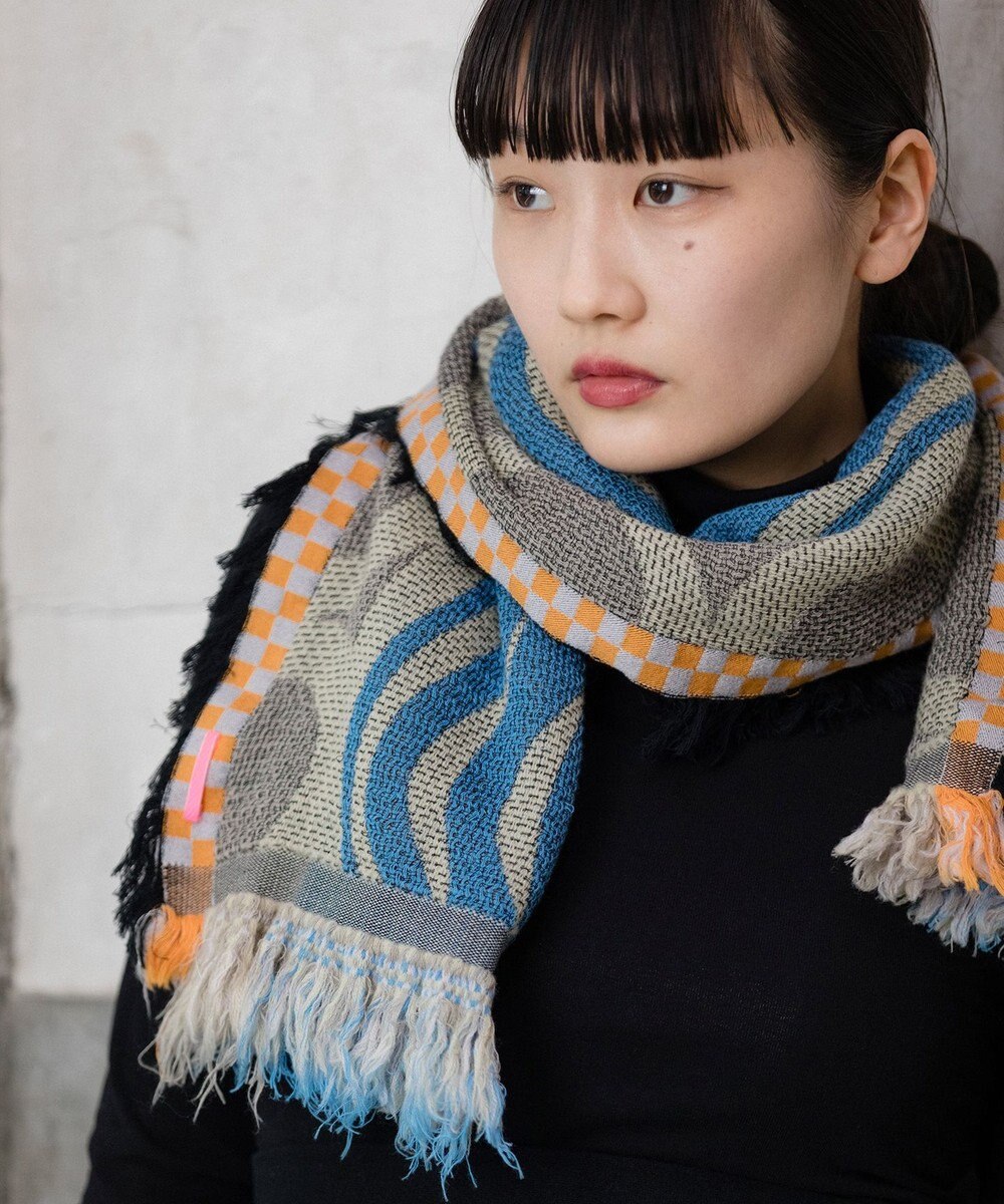 POLS 【ウール混】Breeze モヒカンウールストール 