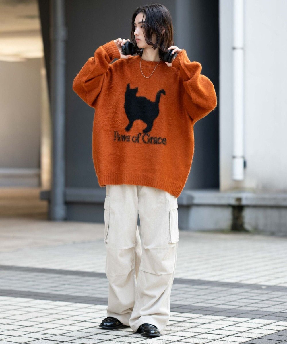 WEGO 【ユニセックス着用ITEM/MLサイズ展開/25年秋冬新作】ファジーグラフィックプルオーバー 