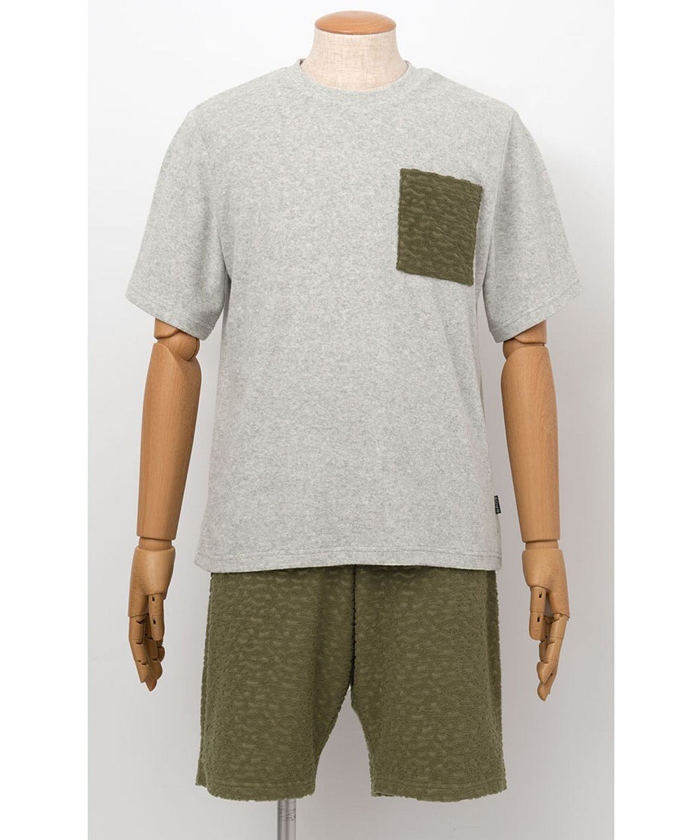 WACOAL MEN WEB限定　ルームウェア　半袖　ひざ上丈　綿混（本体）　前閉じ　/ブロス　GH3301 