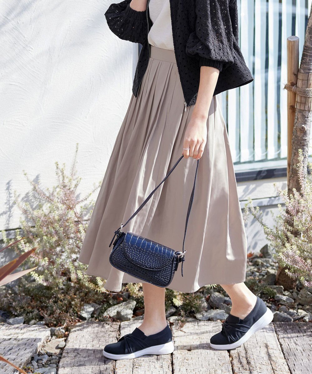 Tiaclasse 【軽撥水・汚れ防止】ランダムタックロングスカート 