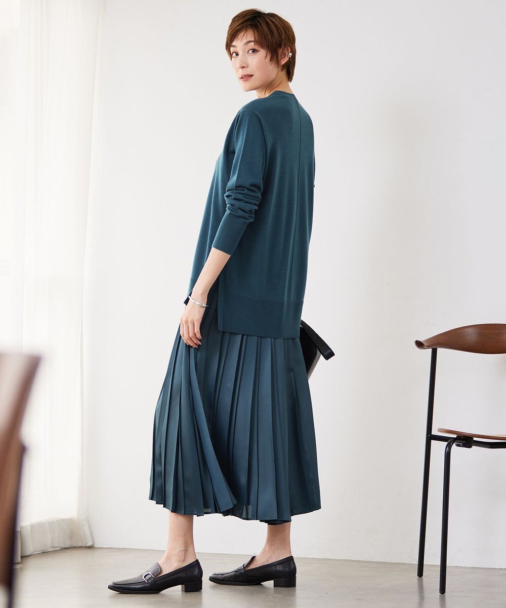 ICB 【洗える】レザーライクプリーツ スカート 