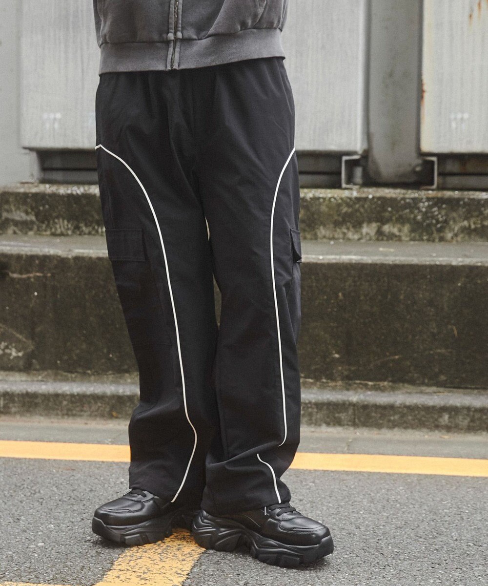 WEGO 【ユニセックス着用ITEM/ウエストゴム】イージーパイピングカーゴパンツ 