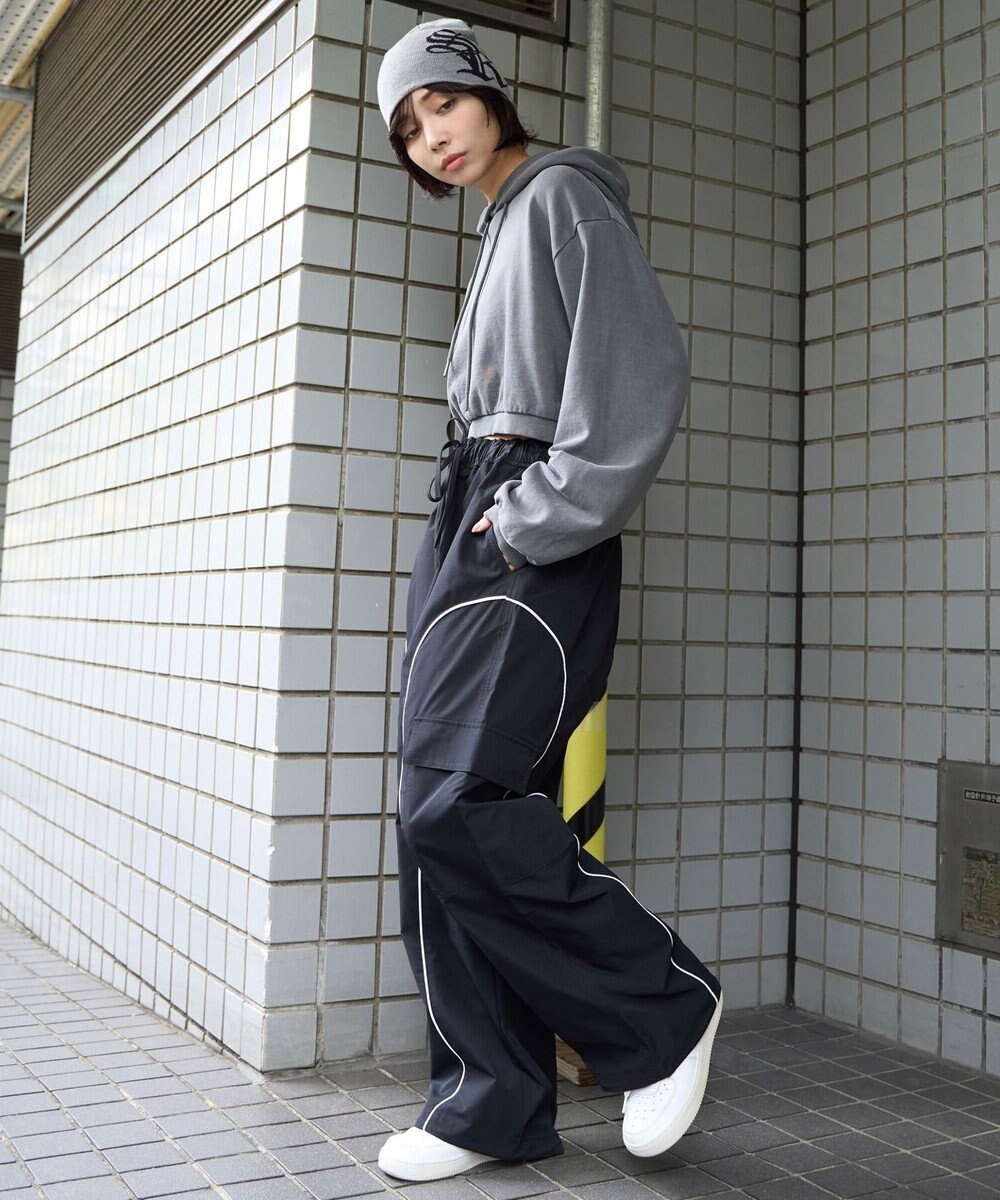 WEGO 【ユニセックス着用ITEM/ウエストゴム】イージーパイピングカーゴパンツ 