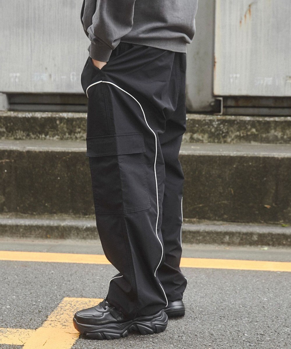 WEGO 【ユニセックス着用ITEM/ウエストゴム】イージーパイピングカーゴパンツ 