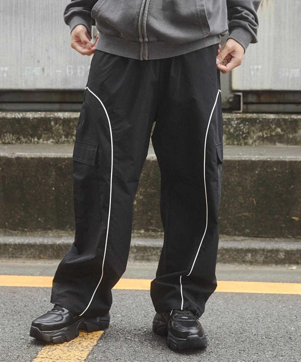 WEGO 【ユニセックス着用ITEM/ウエストゴム】イージーパイピングカーゴパンツ 