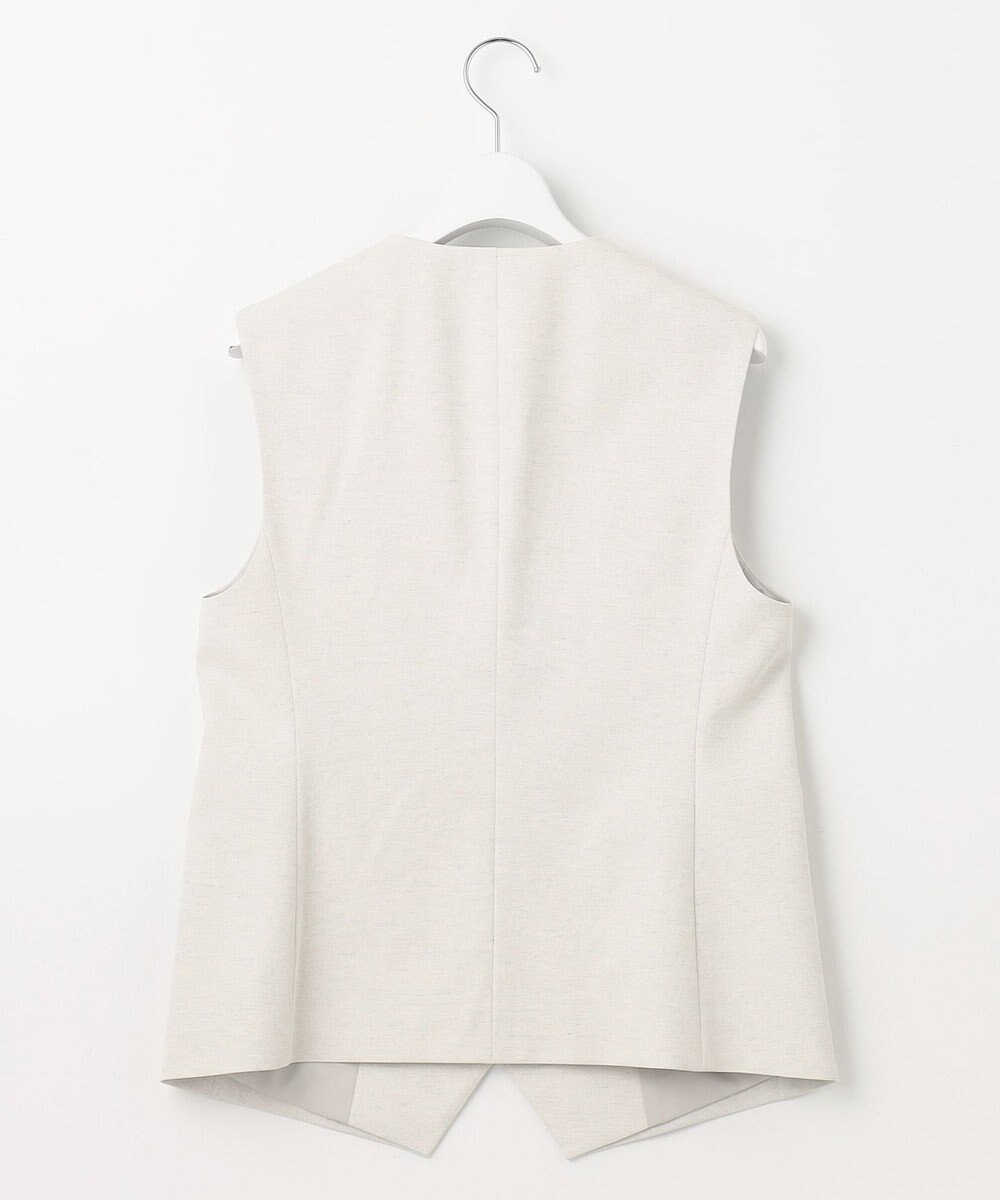 23区 L 【セットアップ対応/洗える】コットンリネン オックスストレッチ ジレ 