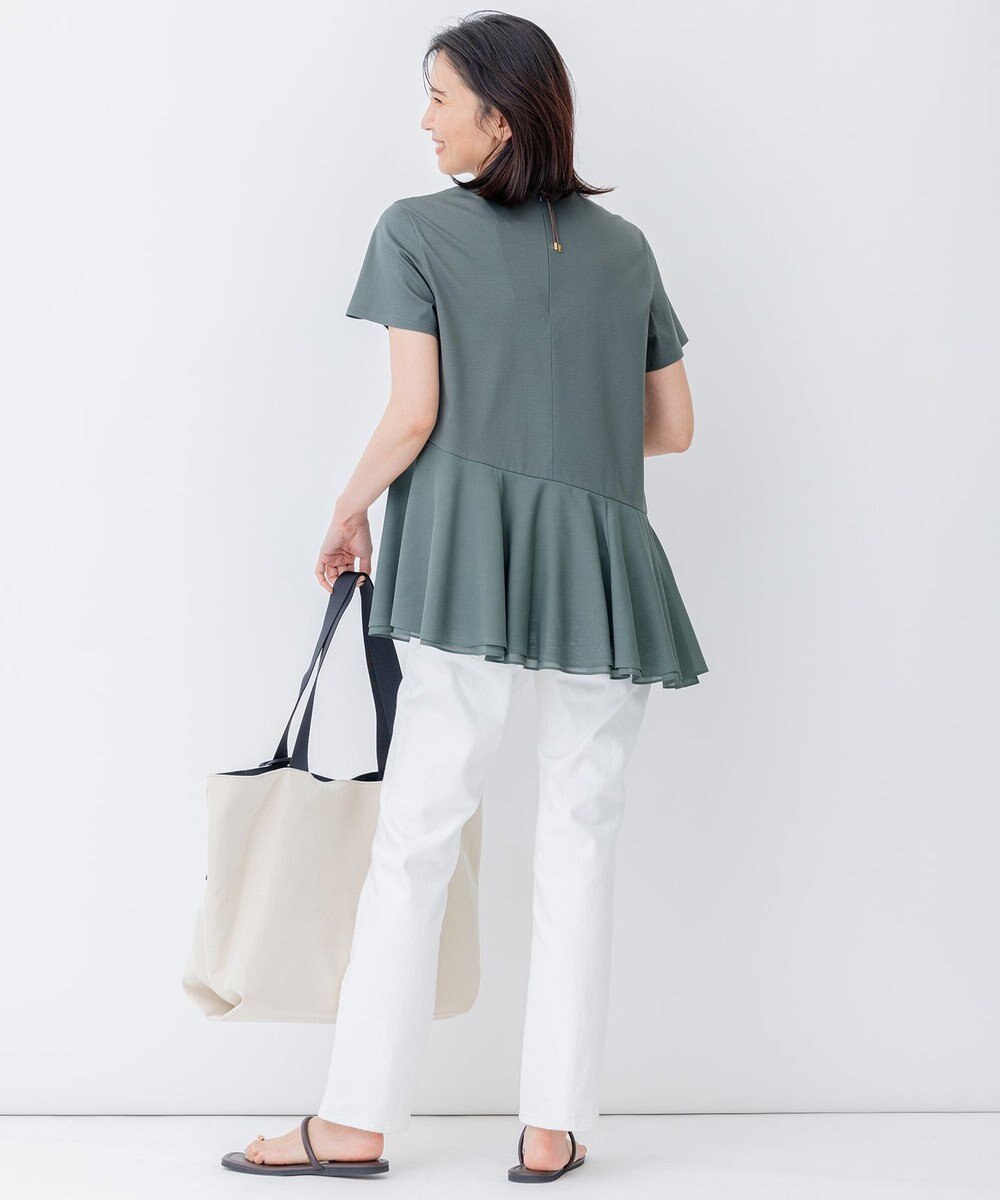 23区 S シアーフリルジャージー ペプラム カットソー 