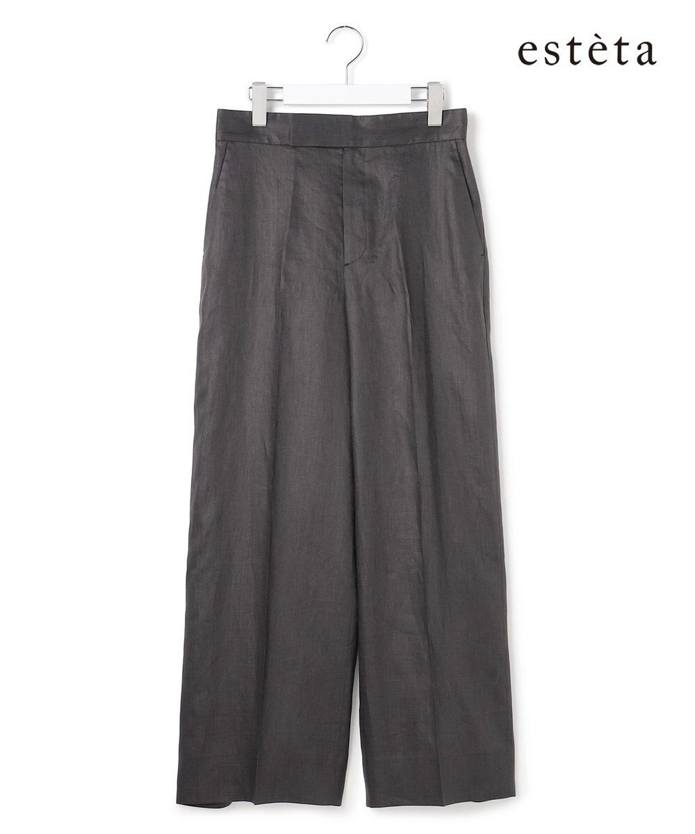 23区 【エステータ】チンツリネン ストレート ワイドパンツ 