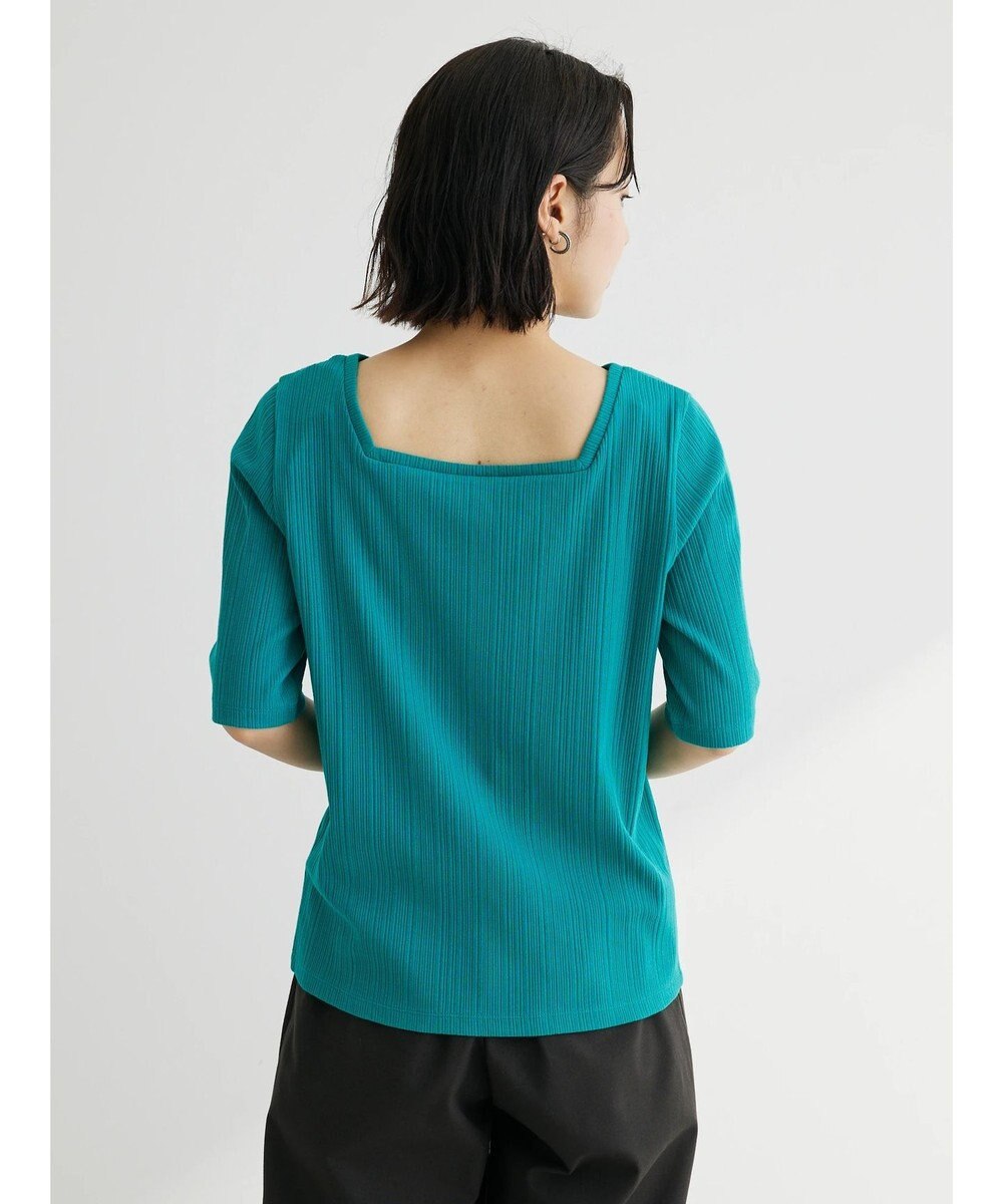 Green Parks 前後２ｗａｙリブ５分袖プルオーバー 