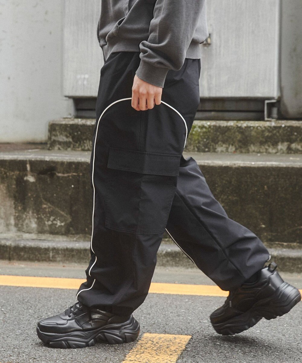 WEGO 【ユニセックス着用ITEM/ウエストゴム】イージーパイピングカーゴパンツ 