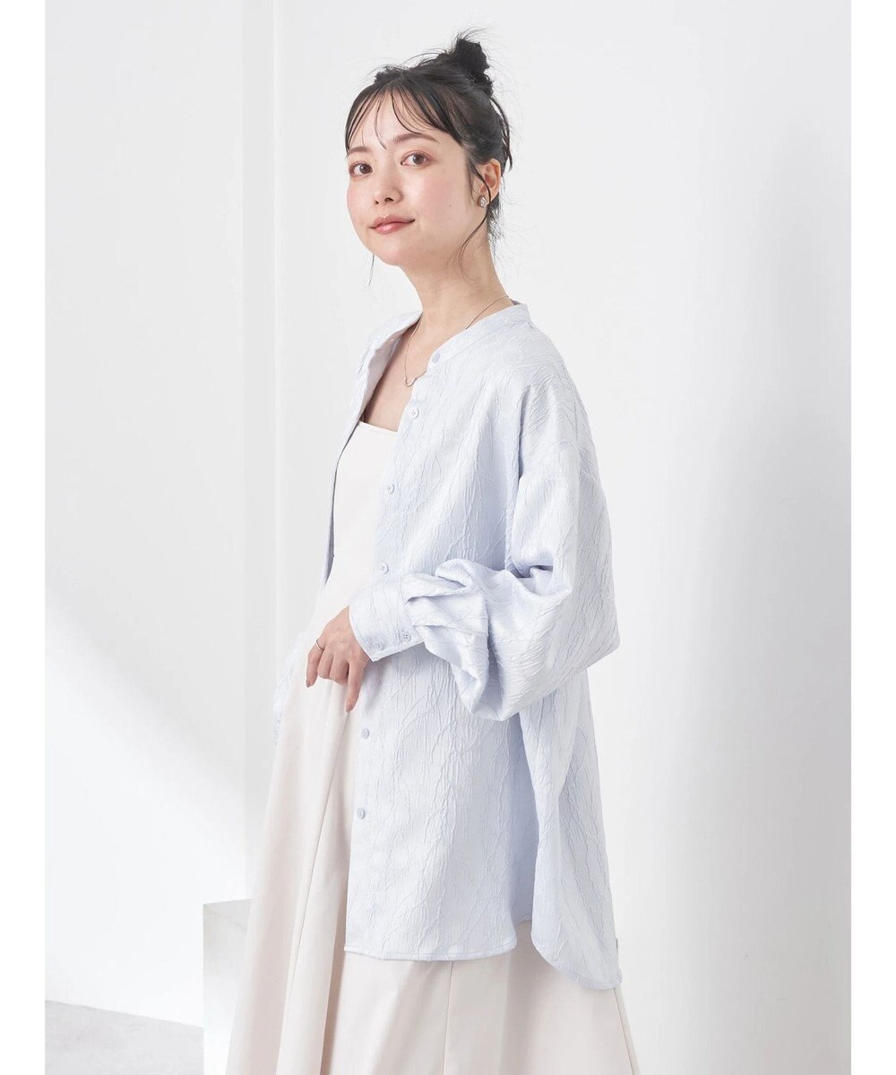 earth music&ecology フラワージャガードシャツ 